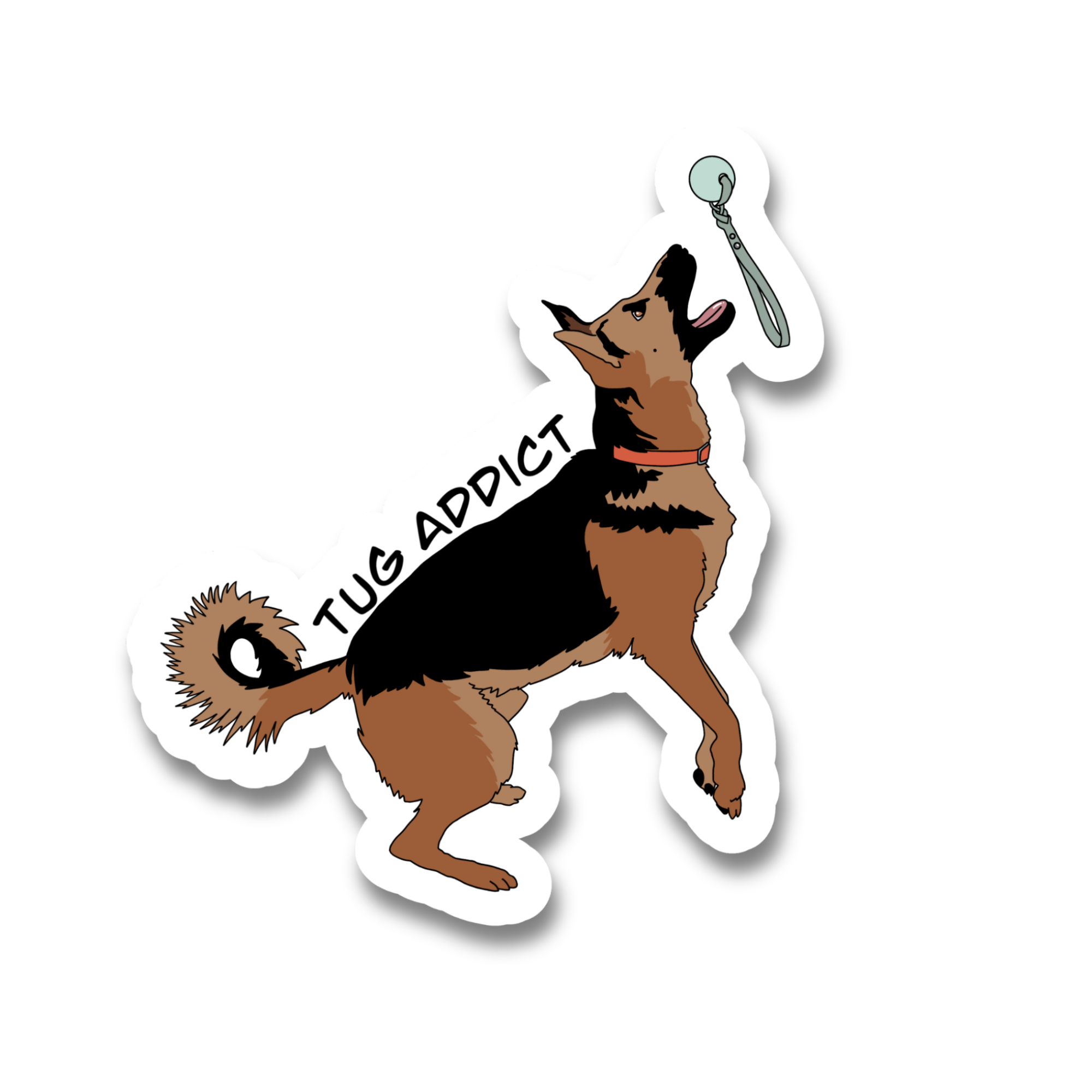Tug Addict Dog Sticker