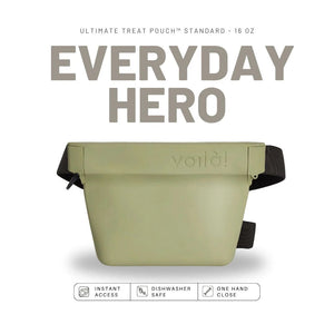 Voilà Standard Ultimate Treat Pouch | 16oz. in green with strap for easy access and convenience.