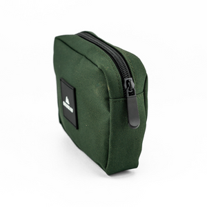 Green Cordura pouch with zipper, perfect for storing essentials and compatible with Outlander Saddlebag accessories.