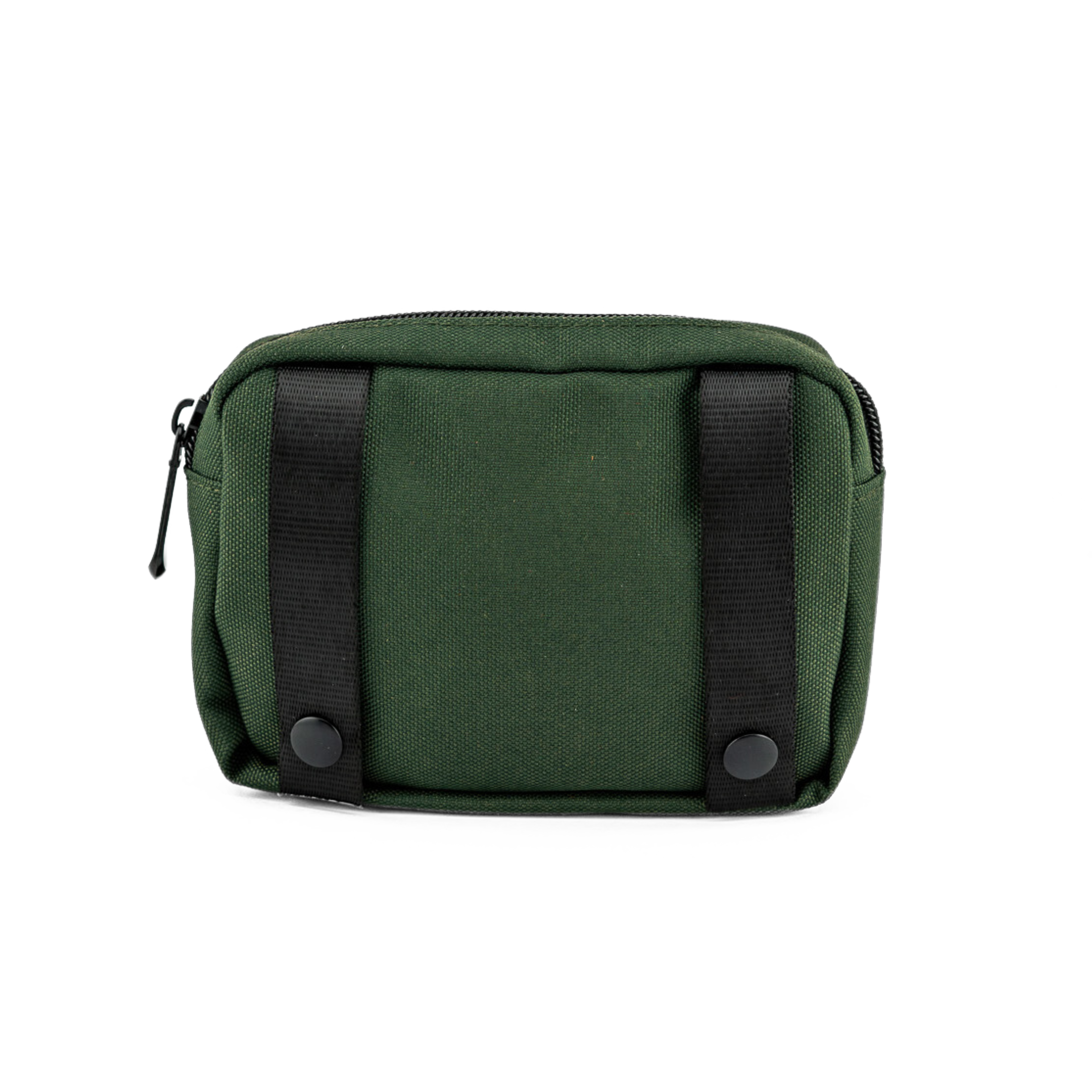 Outlander Saddlebag in green, featuring durable cordura material and secure straps for attachment. Size 6.5" x 4.5".