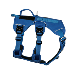 Outlander adjustable dog harness in blue, designed for comfort and durability for outdoor adventures.