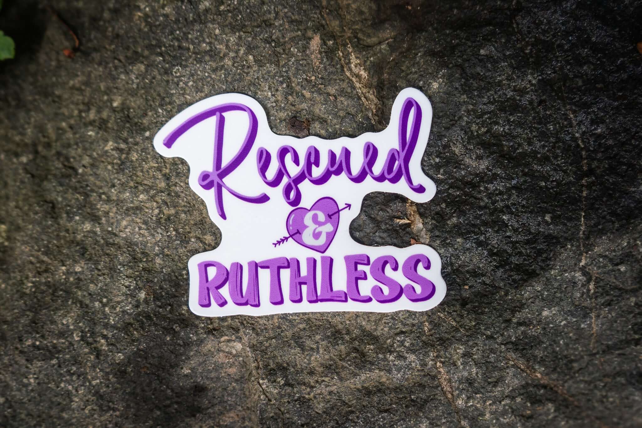 RESCUED & RUTHLESS Dog Sticker