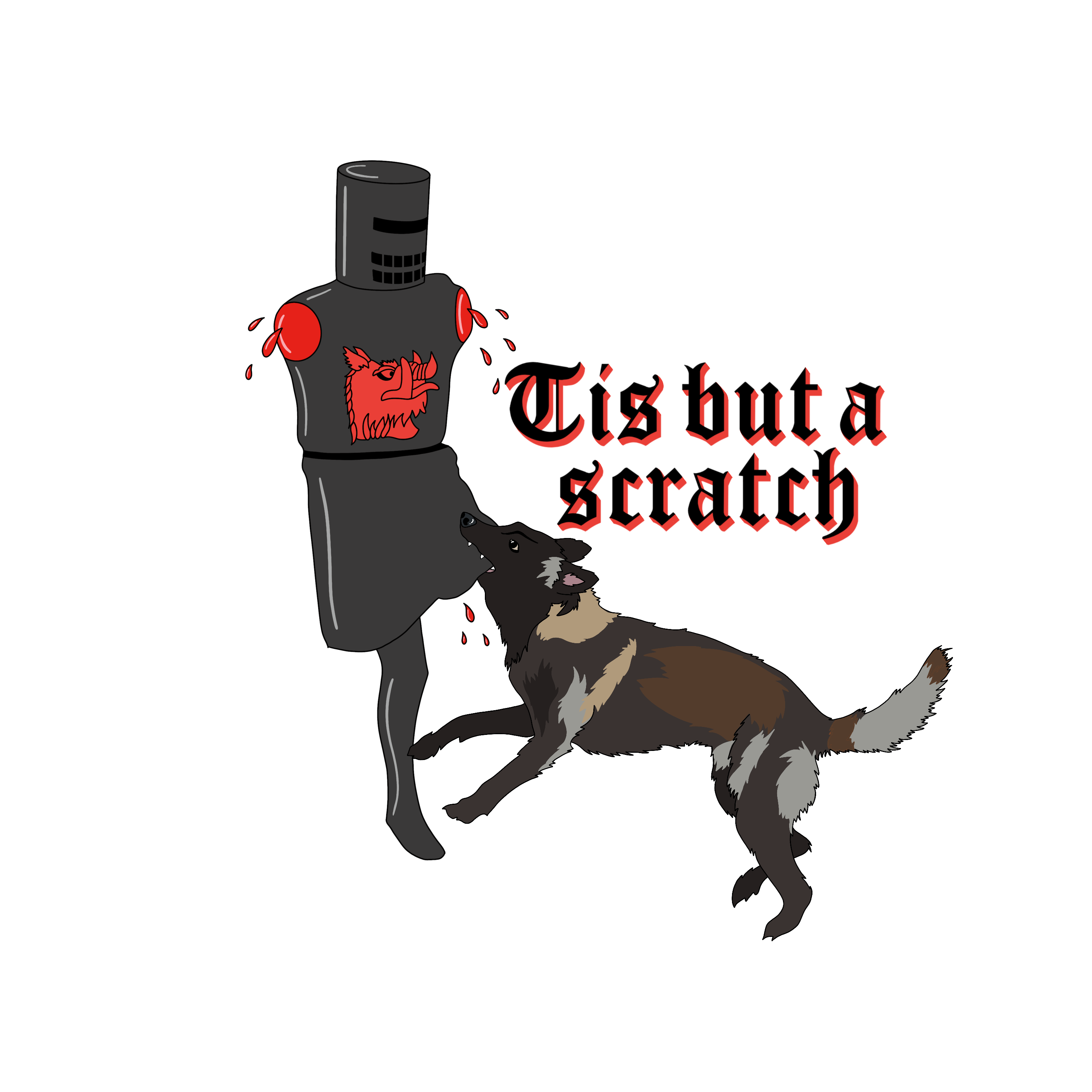 TIS BUT A SCRATCH Dog Sticker