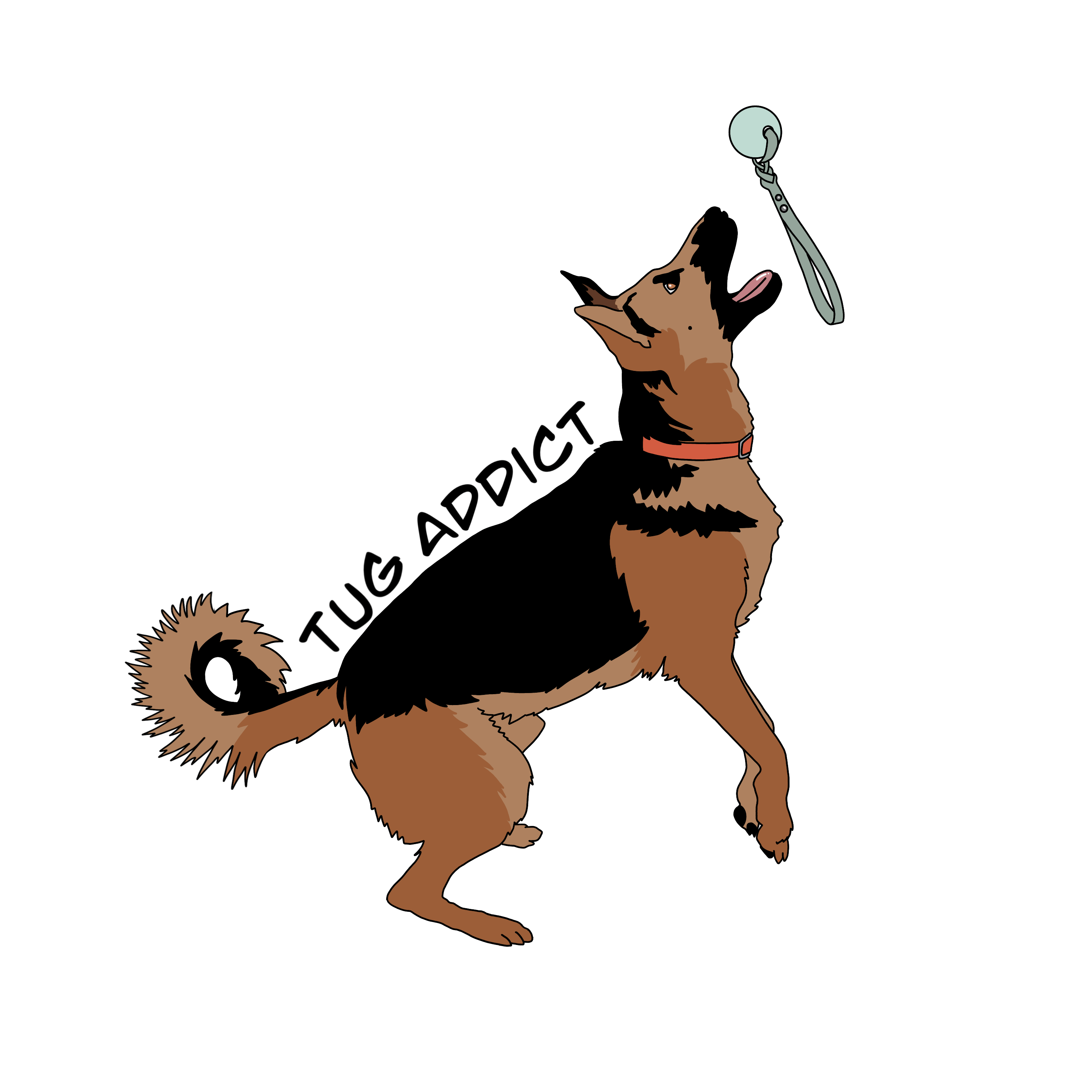 Tug Addict Dog Sticker